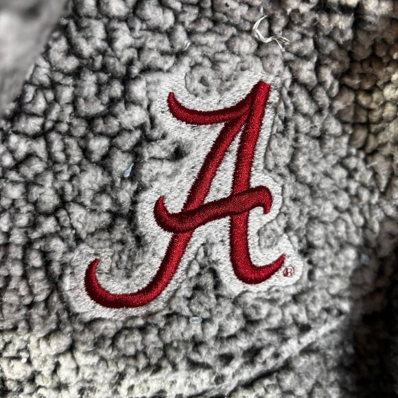 Boxercraft Alabama Crimson Tide Sherpa Pullover Women’s Large Gray 1/4 Zip - Picture 3 of 8